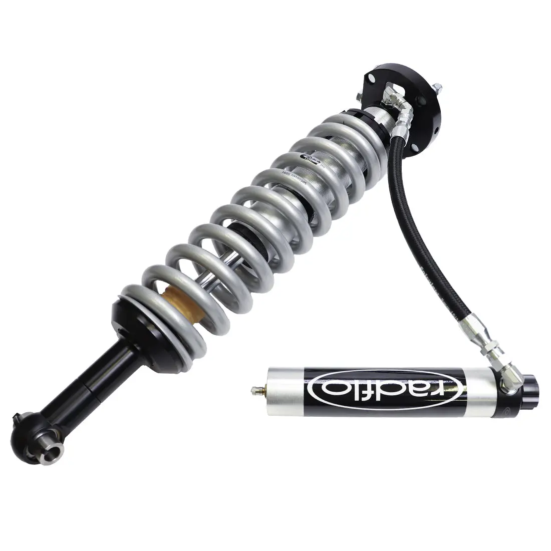 Radflo 2.5 Front Coilover Kit Toyota Tacoma 2024+ With Remote Reservoir And Compression Adjuster Extended For Use With Aftermarket Upper Control Arms 2.5″ Lift 2