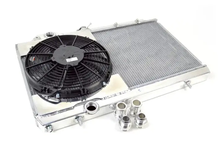 Mitsubishi Evo 4/5/6/7/8/9 Full Size Slim All-Aluminum Radiator W/ 12In Spal Fan 1