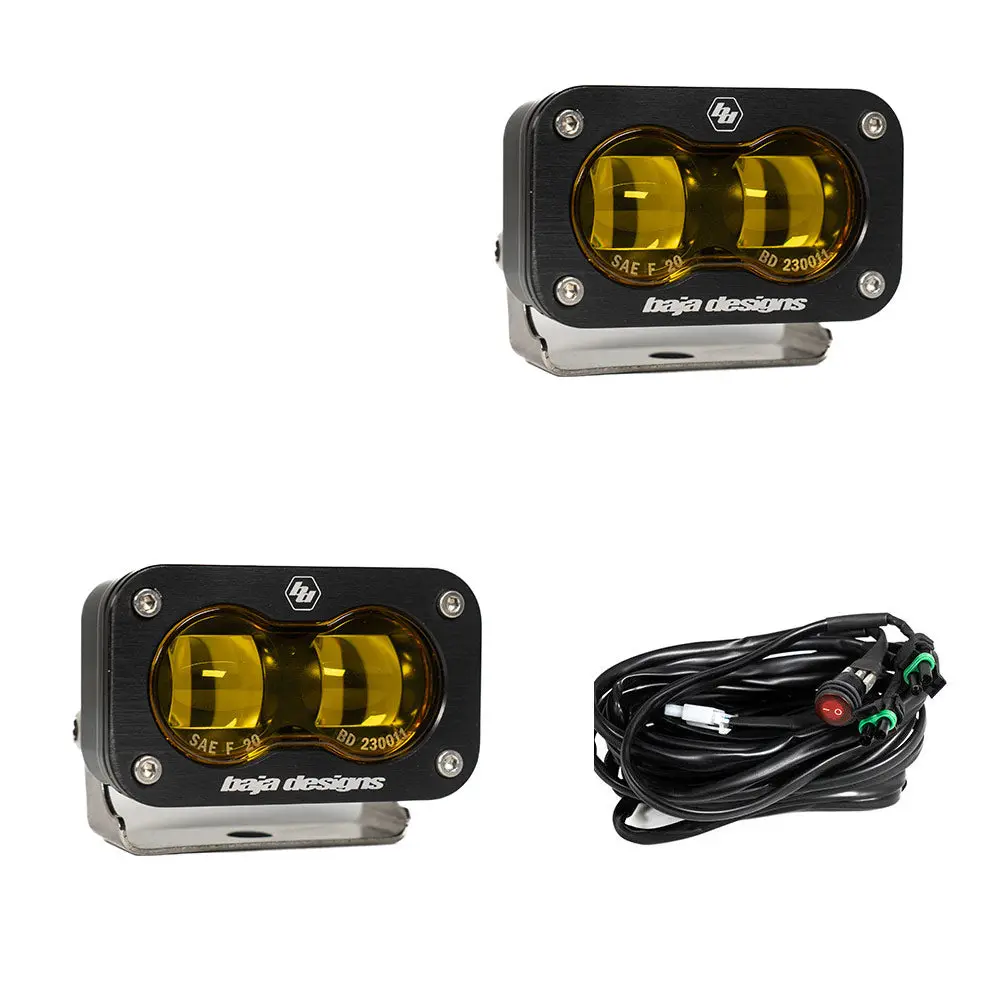 S2 Sae Led Auxiliary Light Pod Pair - Amber 1
