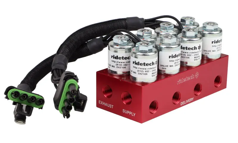 Ridetech Ridepro 4-Port Air Solenoid Valve Block – Fittings Sold Separately 1
