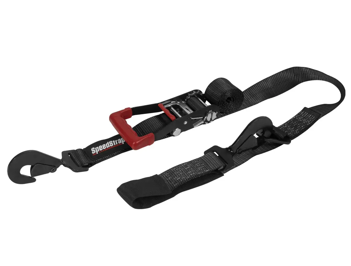 Ratchet 2 In. X 10 Ft. Tie Down W/ Twisted Snap Hooks And Axle Strap 1