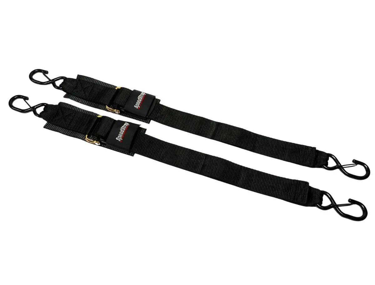 2” X 4’ Marine Transom Tie-Down Straps With Snap S-Hooks (2 Pack) 1
