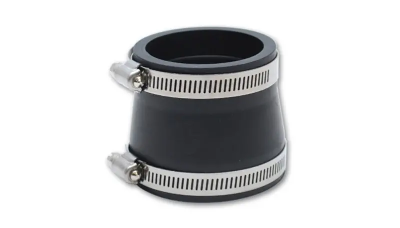 Vibrant Non-Reinforced Silicone Reducer – 3-Inch To 3.5-Inch Id, 3-Inch Length, Black (Includes 2 Stainless Steel Worm Gear Clamps) 1