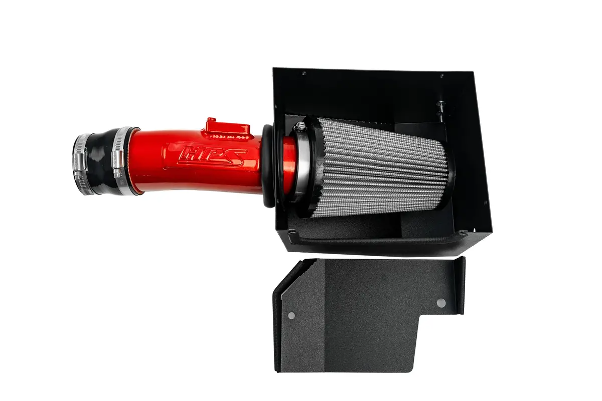 Hps Performance Air Intake Kit With Heat Shield, Red, 827-406R 2