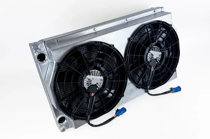 Motorsport Dual-Pass Radiator With Shroud + 14" Spal Brushless Fans & Harnesses 2