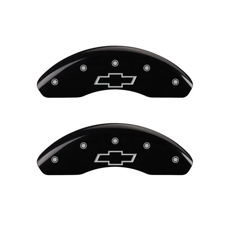 Mgp Engraved Black Caliper Covers With Bowtie Design – Front Set For Chevrolet Silverado 1