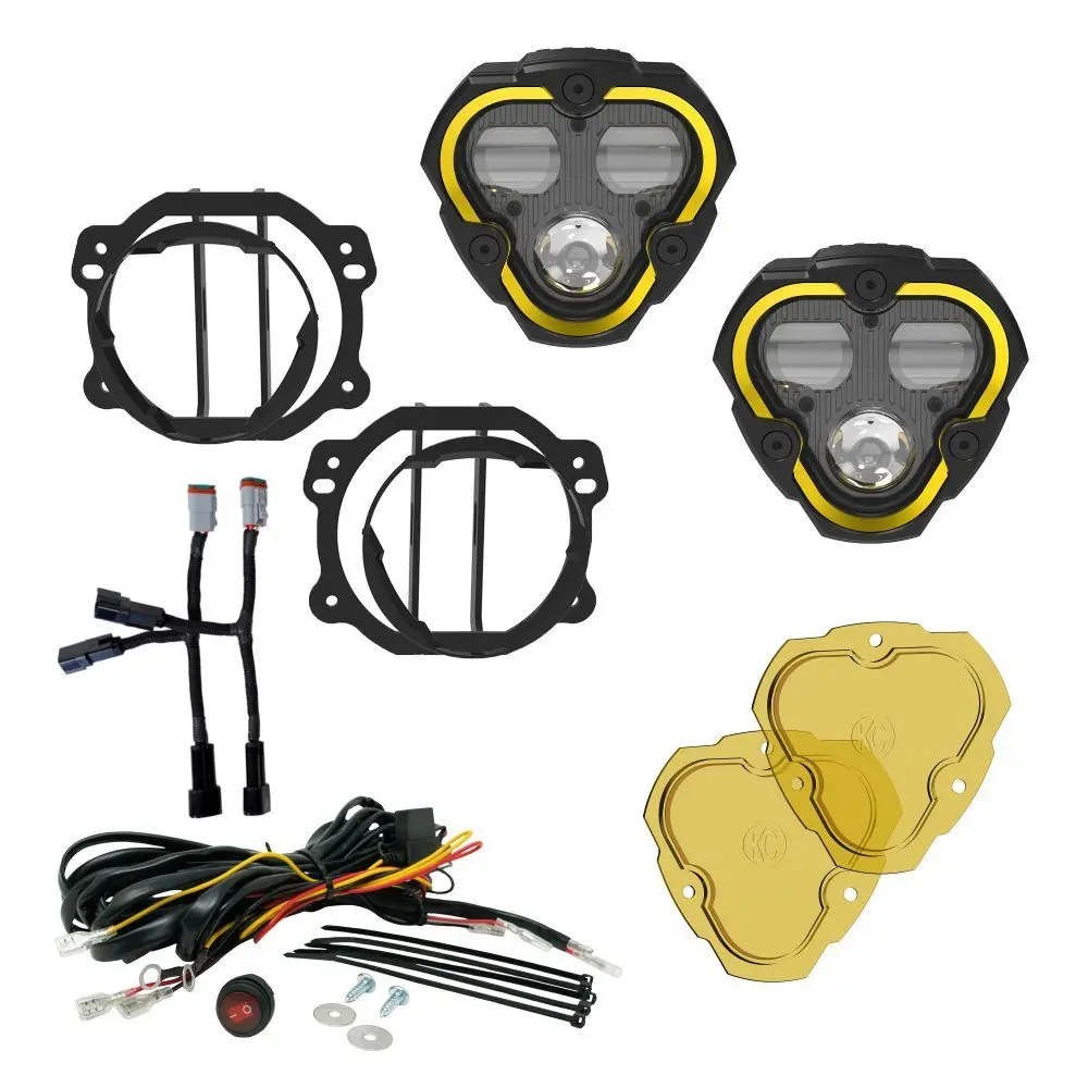 Kc Hilites Flex Era 3 Dual Mode Sae Fog Led Light Pods | 2-Light Master Kit - Jeep Jk/Jl/Jt Plastic Bumpers 1