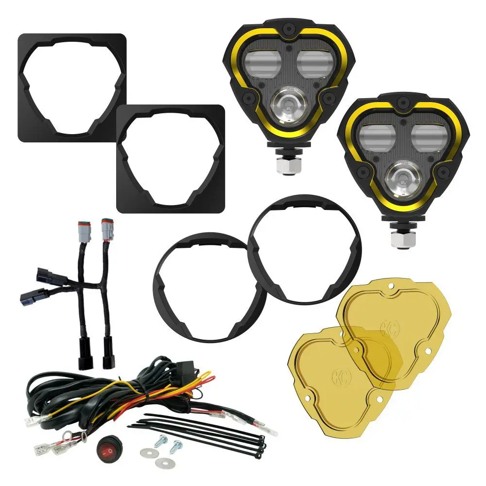 Kc Hilites Flex Era 3 Dual Mode Sae Fog Led Light Pods | 2-Light Master Kit - Jeep Aftermarket Bumpers 1