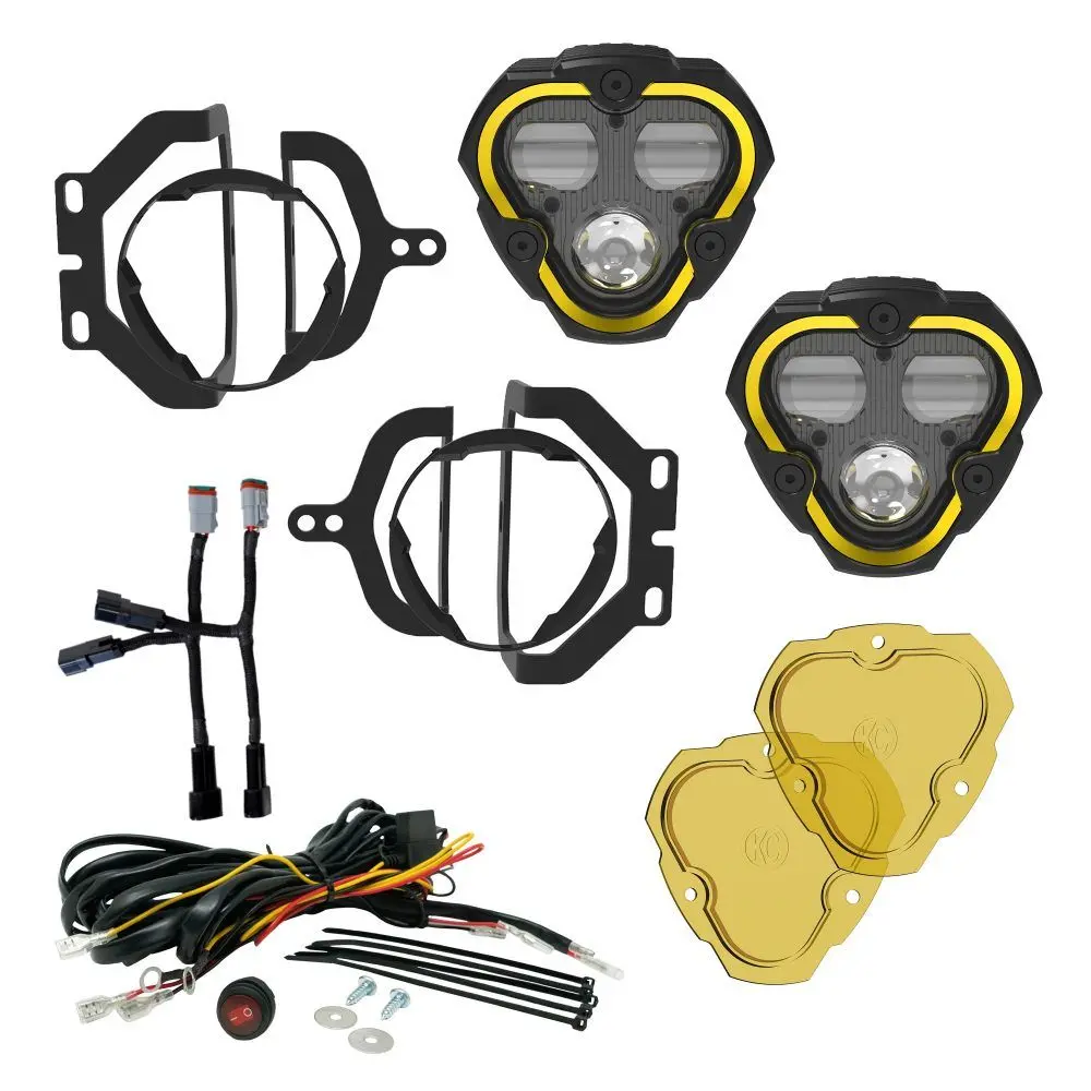 Kc Hilites Flex Era® 3 Dual Mode Sae Fog Led Light Pods | 2-Light Master Kit - Jeep Jl/Jt Sport Bumpers 1