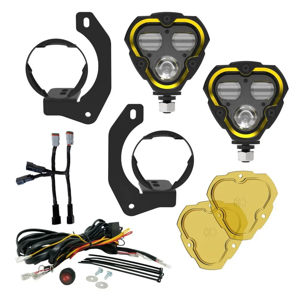 Kc Hilites Flex Era 3 Dual Mode Sae Fog Led Light Pods | 2-Light Master Kit - Jeep Jk/Jl/Jt Steel Bumpers 1