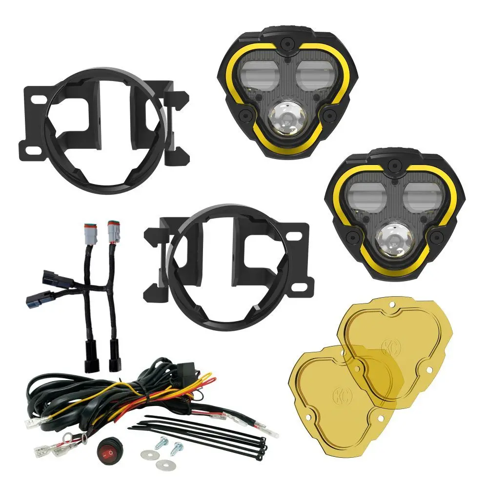 Kc Hilites Flex Era 3 Dual Mode Sae Fog Led Light Pods | 2-Light Master Kit - Toyota Tacoma/4Runner/Tundra 1