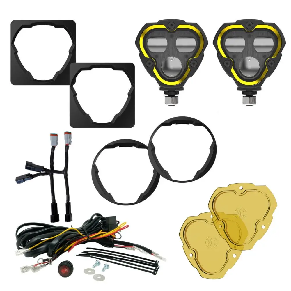 Kc Hilites Flex Era 3 Dual Mode Sae Fog Led Light Pods | 2-Light Master Kit - Toyota Aftermarket Bumper 1