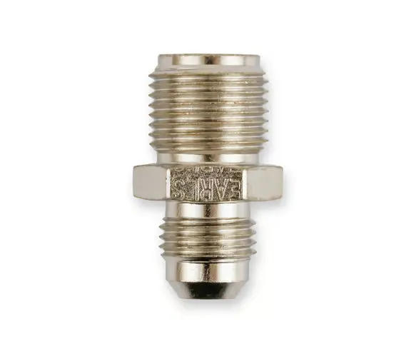 Earl's 11/16"-18 Inverted Flare Male W/ Long Thread To An -6 Male Adapter Fitting - Nickel Plated Steel 1