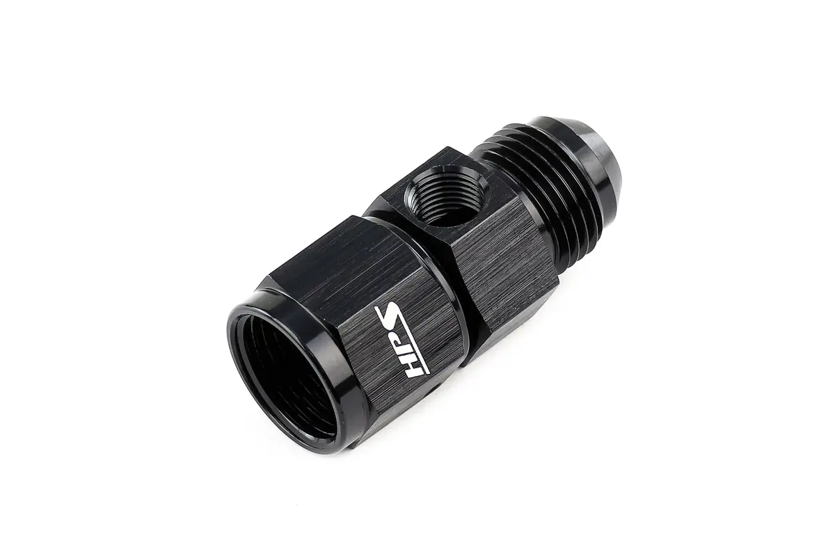 Hps Performance -12 An Male To Female Fuel Pressure Gauge Adapter With 1/8" Npt Female Port, Aluminum, Black 2