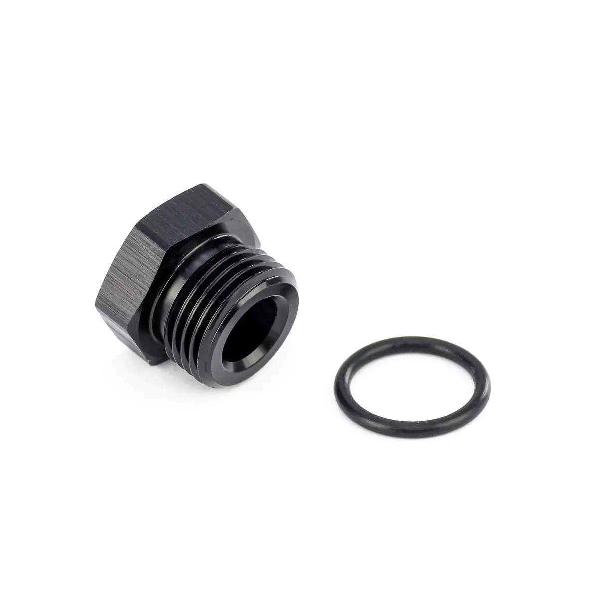 Hps Performance -8 An Fittings Plug, Port Thread With O-Ring, Aluminum, Black 1