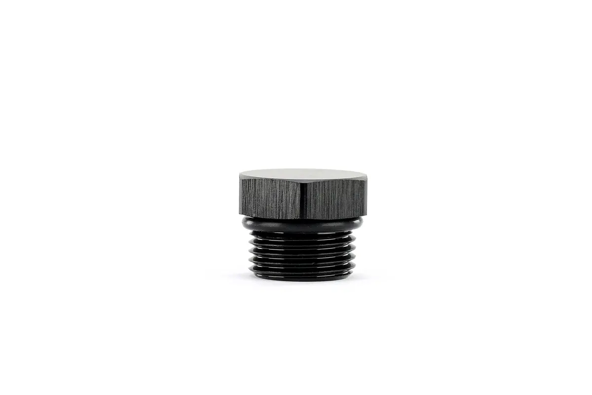 Hps Performance -12 An Fittings Plug, Port Thread With O-Ring, Aluminum, Black 2
