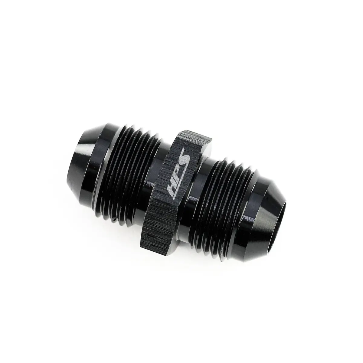 Hps Performance Straight -8 An Male To Male Union Adapter, Aluminum, Black 1