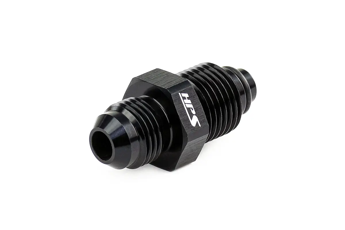 Hps Performance An -6 To M16 X 1.5 Male To Metric Thread Male O-Ring Tip Adapter, Aluminum, Black 2