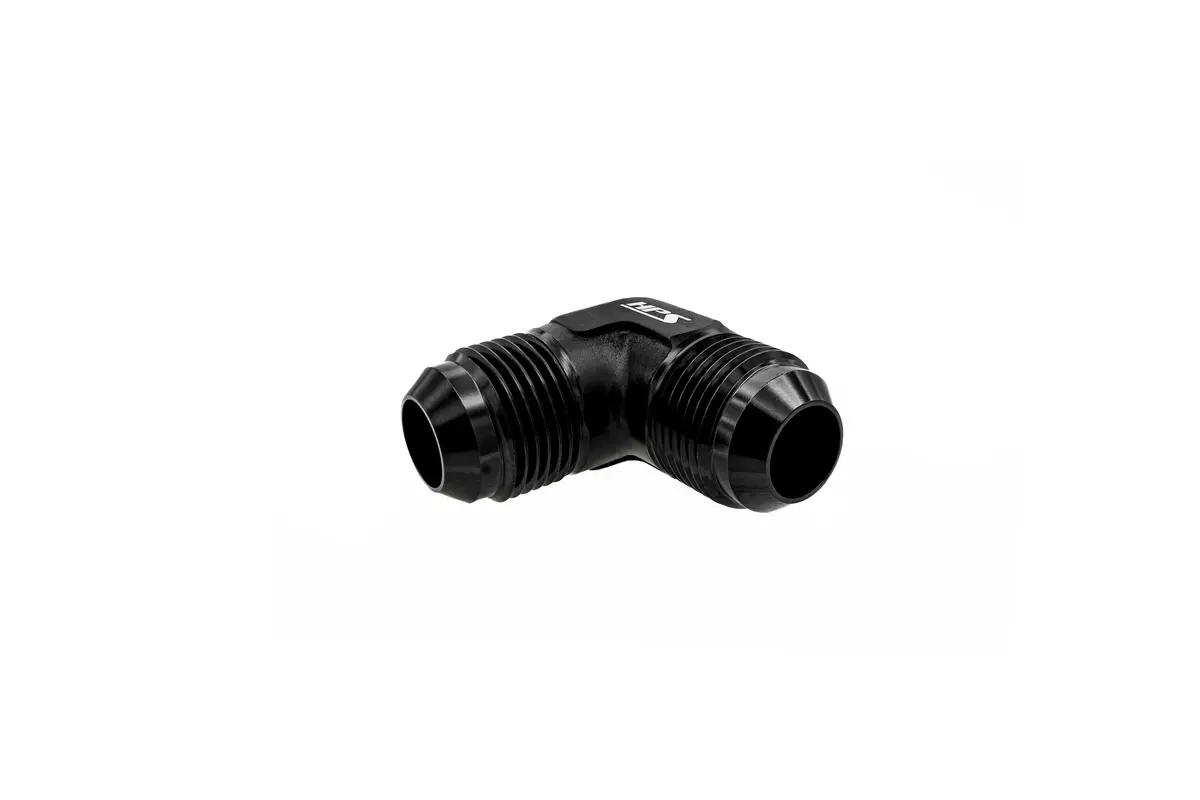 Hps Performance 90 Degree -8 An Male To Male Union Adapter, Aluminum, Black 2