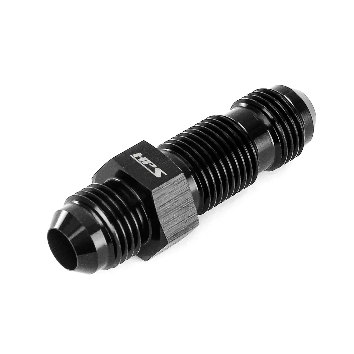 Hps Performance Straight -8 An Male To Male Bulkhead Adapter, Aluminum, Black 1