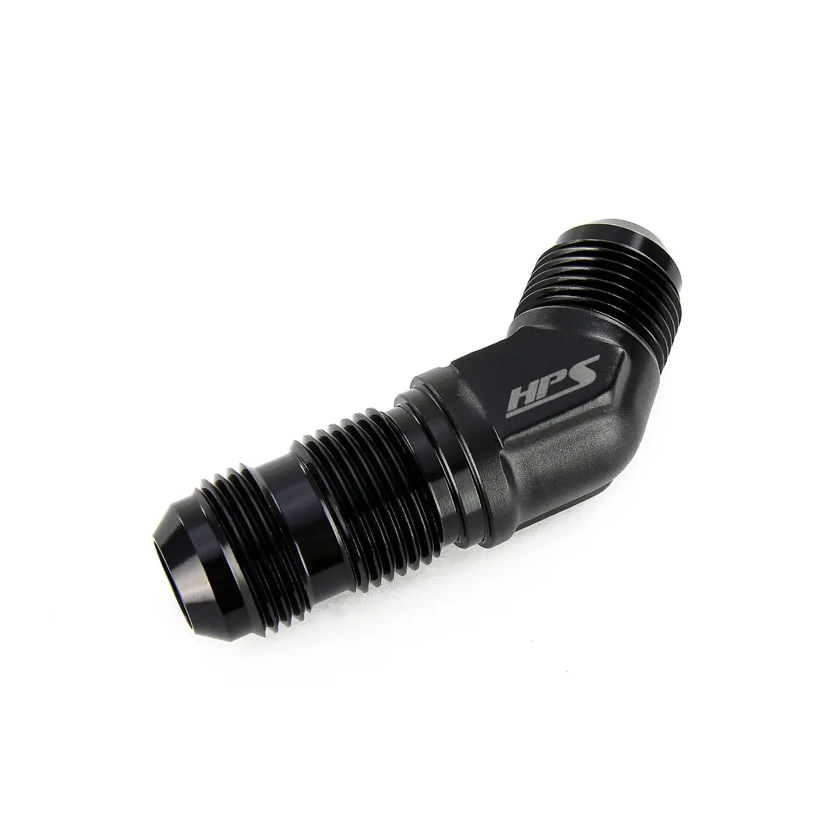 Hps Performance 45 Degree -12 An Male To Male Bulkhead Adapter, Aluminum, Black 1