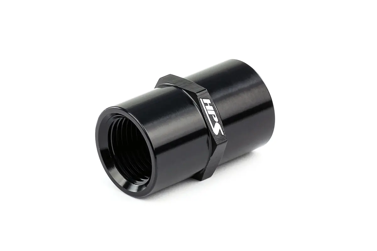 Hps Performance Straight 3/8'' Npt Female To Female Coupler Adapter, Aluminum, Black 2
