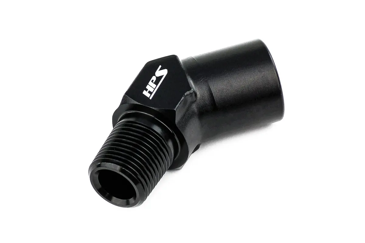 Hps Performance 45 Degree 1/2'' Npt Male To Female Adapter, Aluminum, Black 2