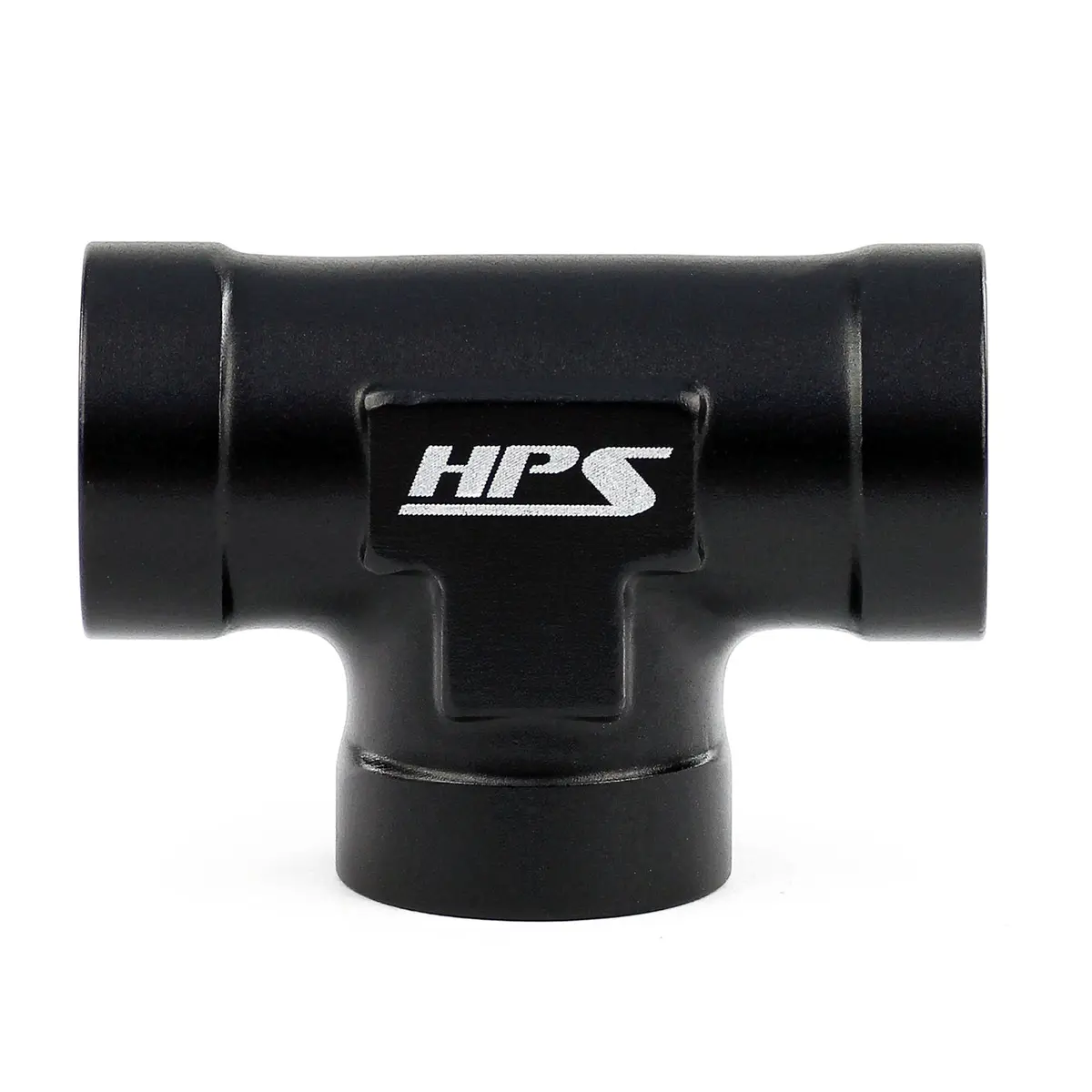 Hps Performance 1/8'' Npt Female Tee Coupler Adapter, Aluminum, Black 1
