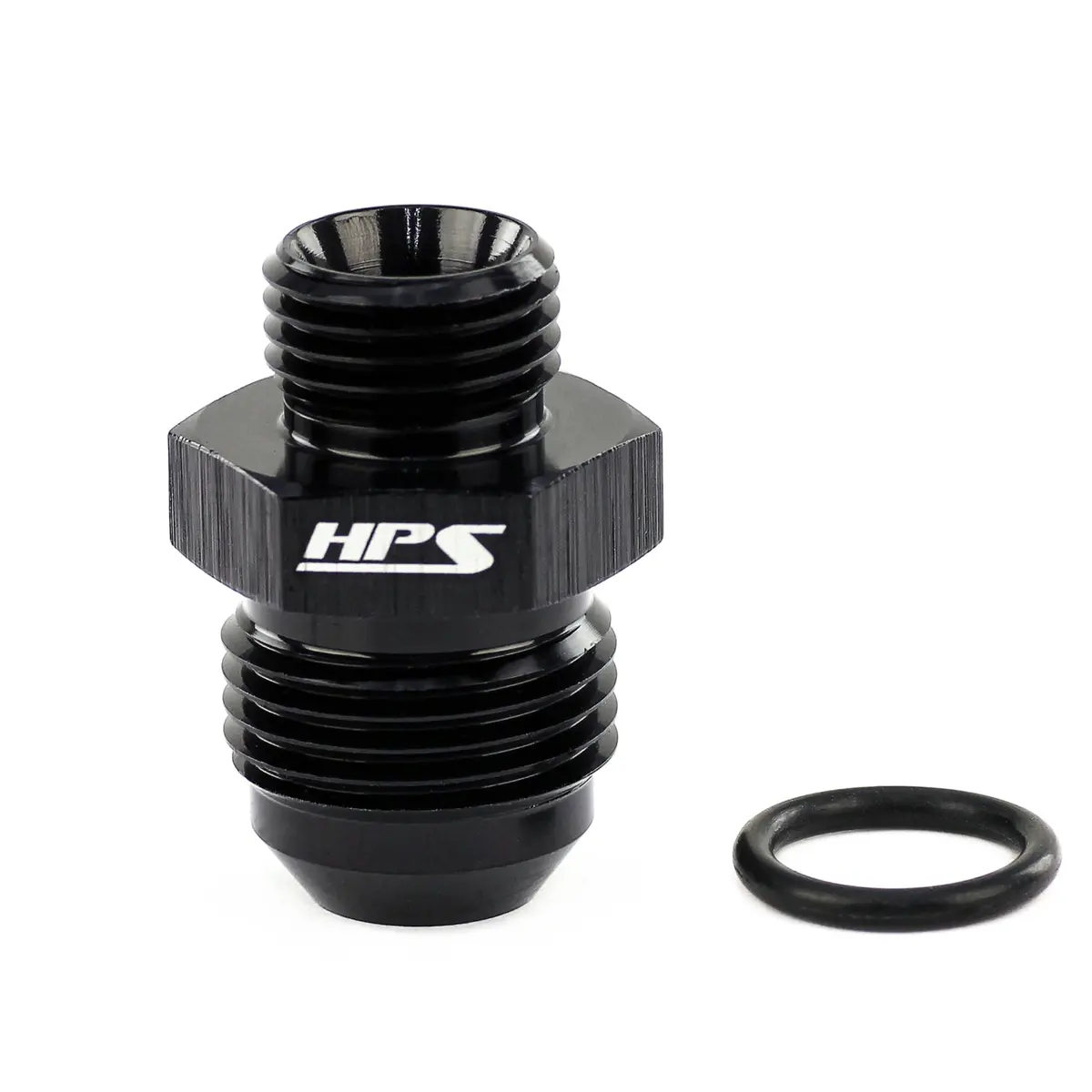 Hps Performance -12 An Male To -8 O-Ring Boss (Orb) Port Thread Male Adapter, Aluminum, Black 1