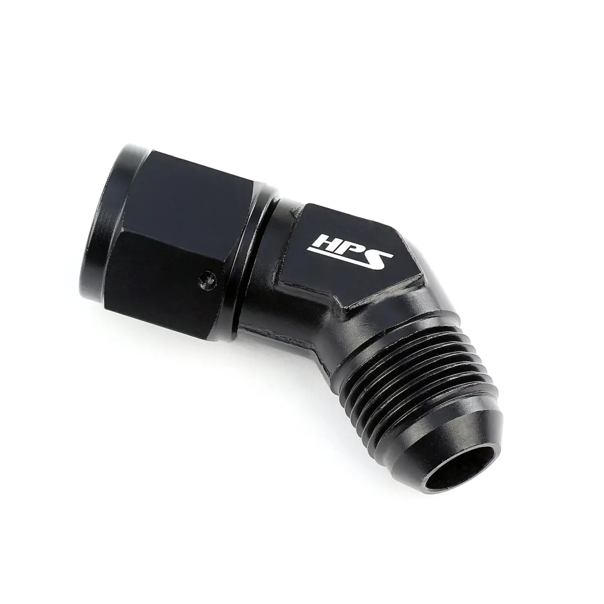 Hps Performance 45 Degree An -12 Male To Female Swivel Adapter, Aluminum, Black 1