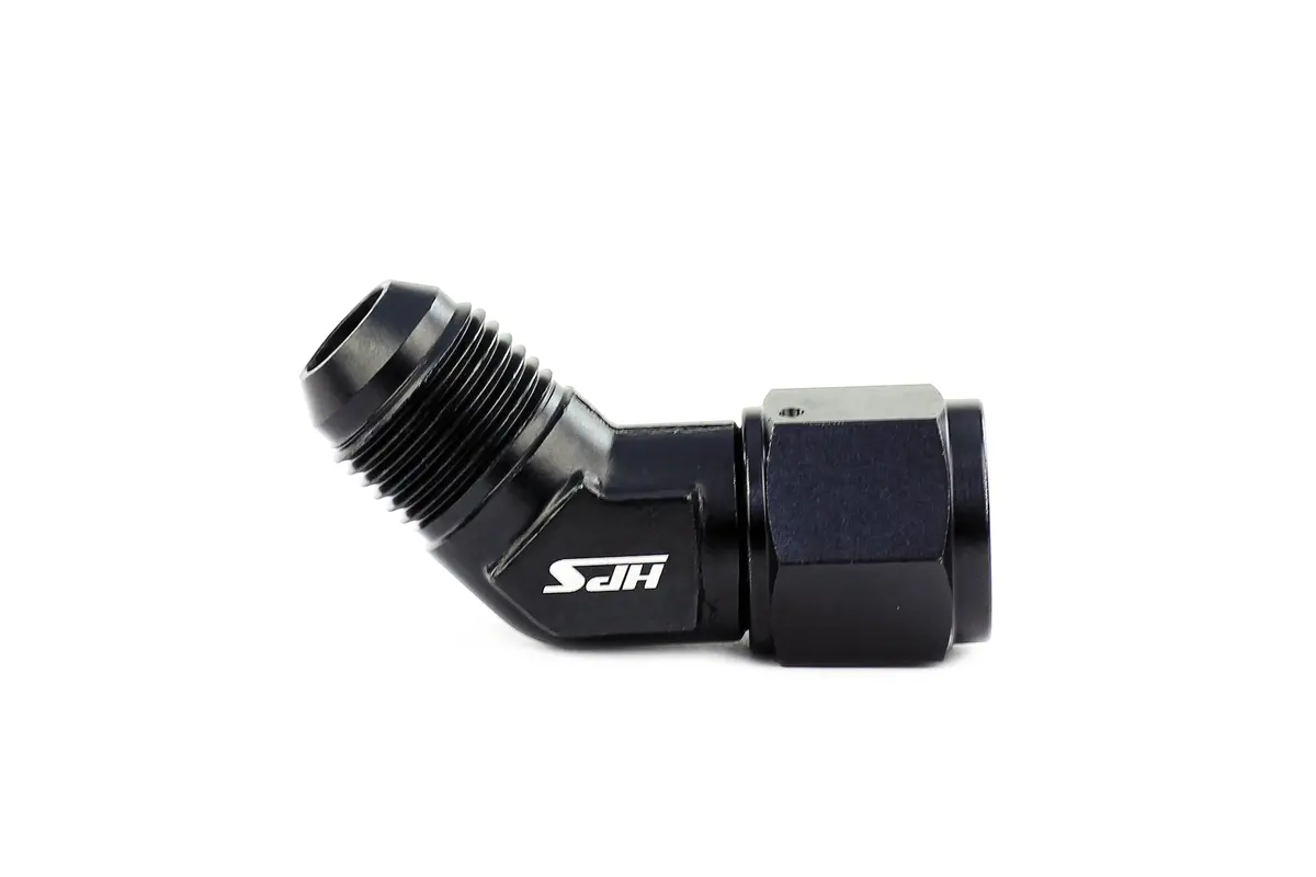 Hps Performance 45 Degree An -10 Male To Female Swivel Adapter, Aluminum, Black 2