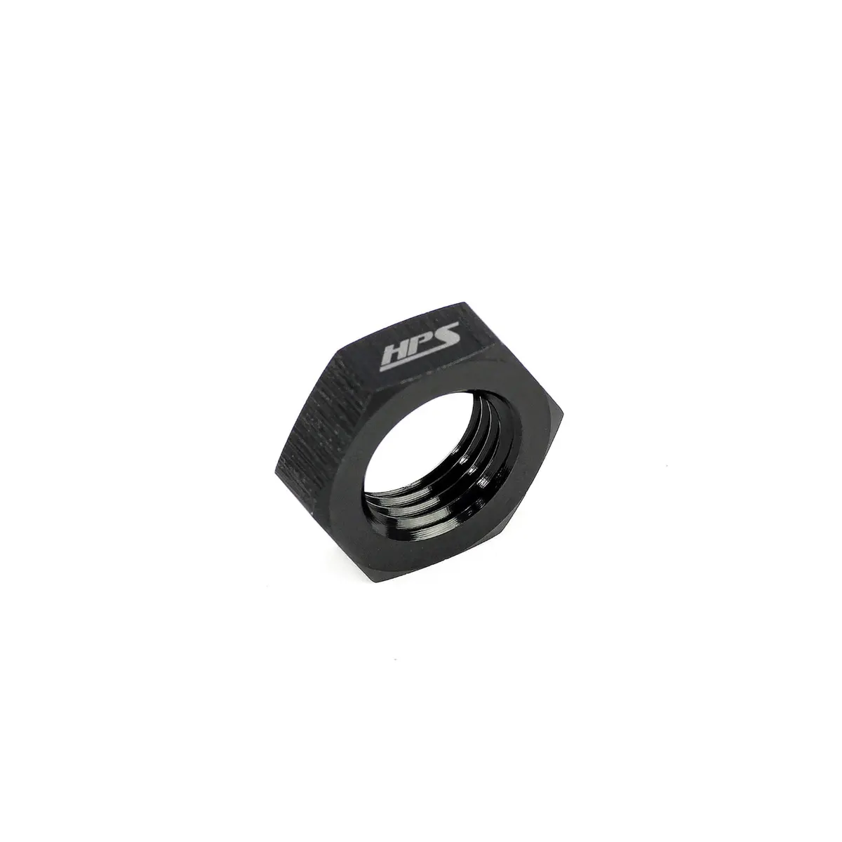 Hps Performance An -3 Female Bulkhead Fitting Jam Nut, Aluminum, Black 1
