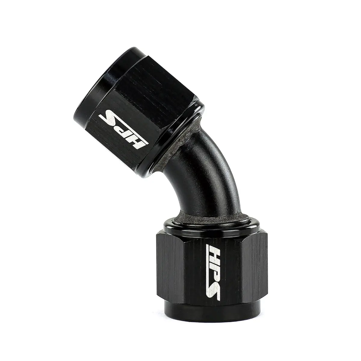 Hps Performance 45 Degree An -12 Female To Female Swivel Coupling Adapter, Aluminum, Black 1