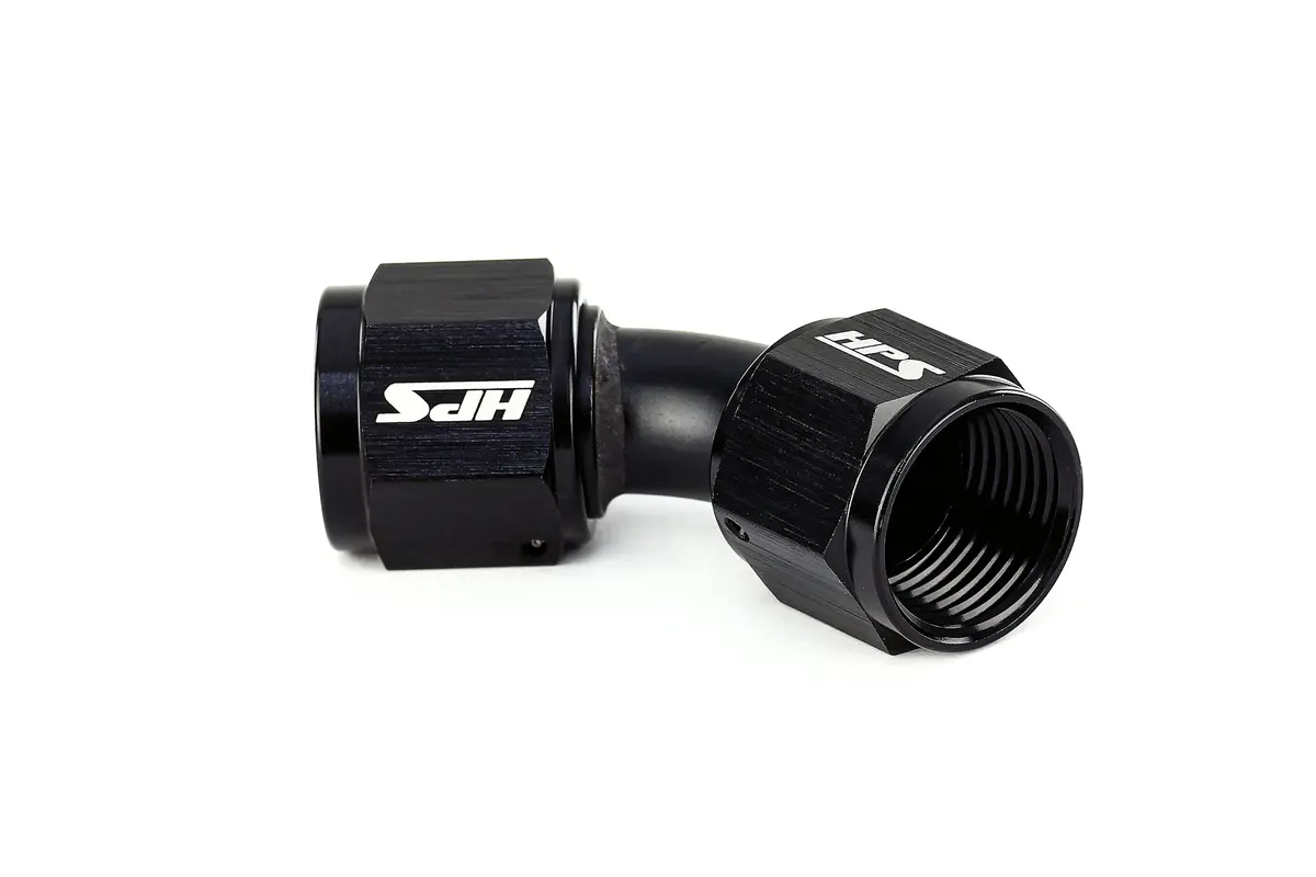 Hps Performance 45 Degree An -10 Female To Female Swivel Coupling Adapter, Aluminum, Black 2