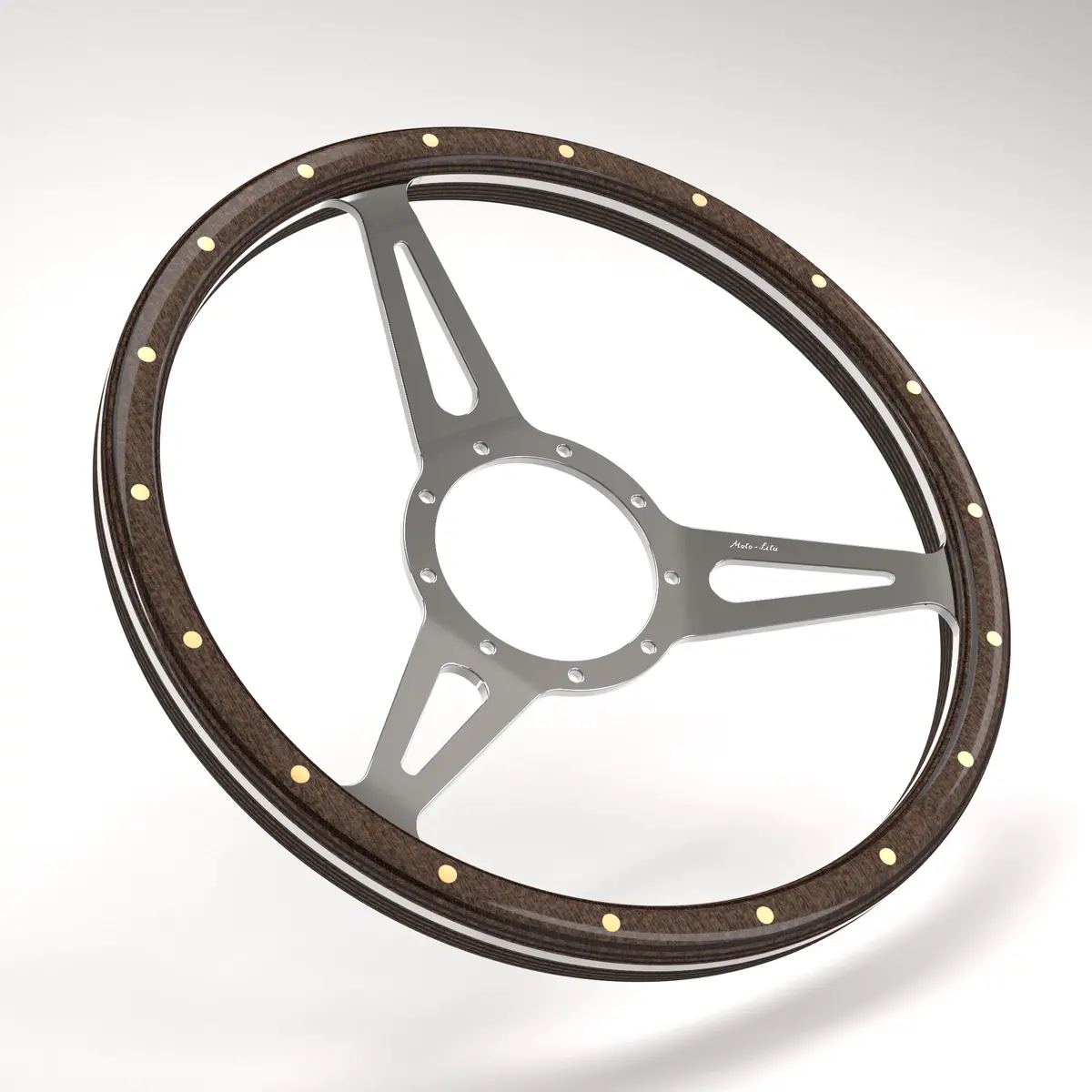 Dished Classic Three Wood - Thick Grip Steering Wheel 8