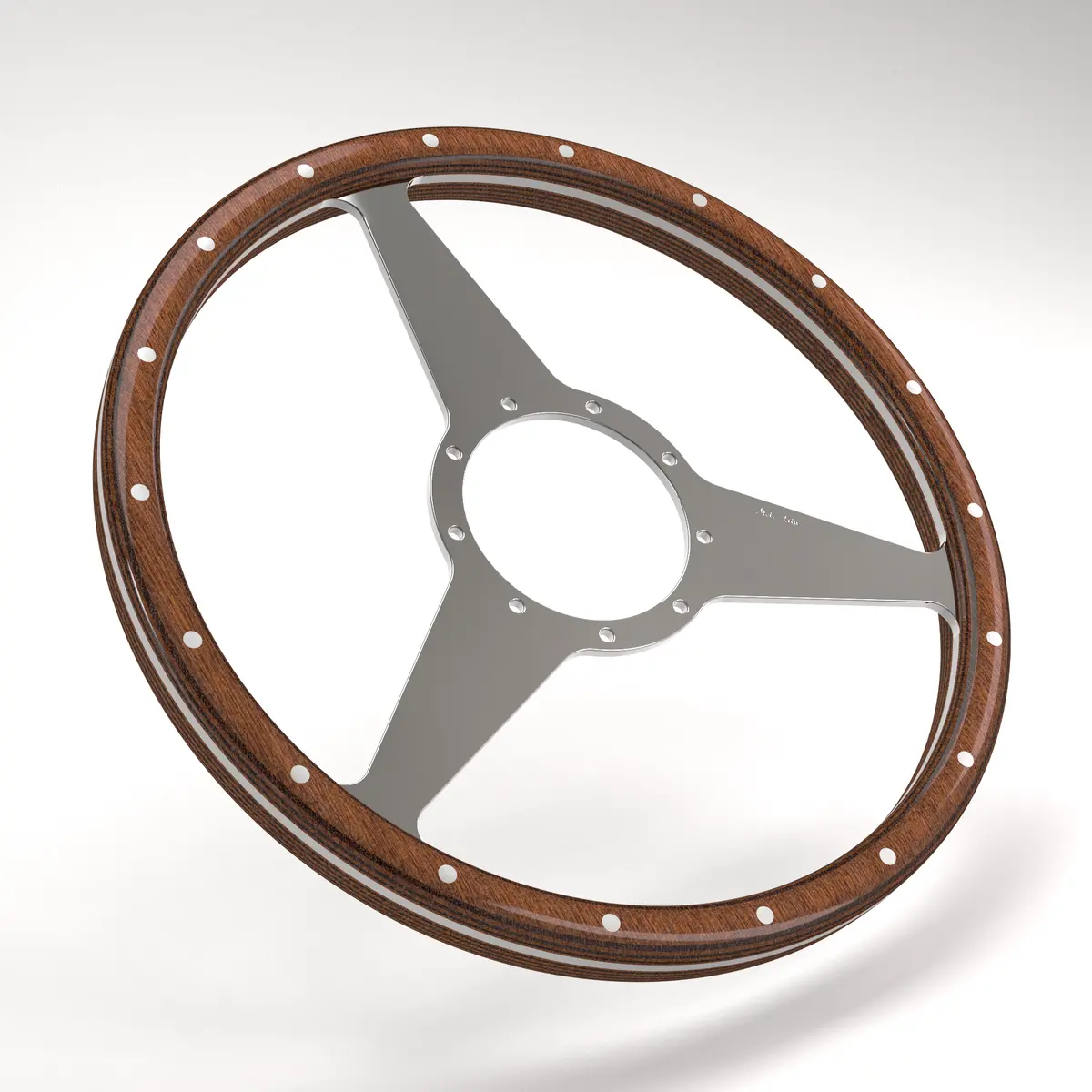 Flat Classic Three Wood - Thick Grip Steering Wheel 1