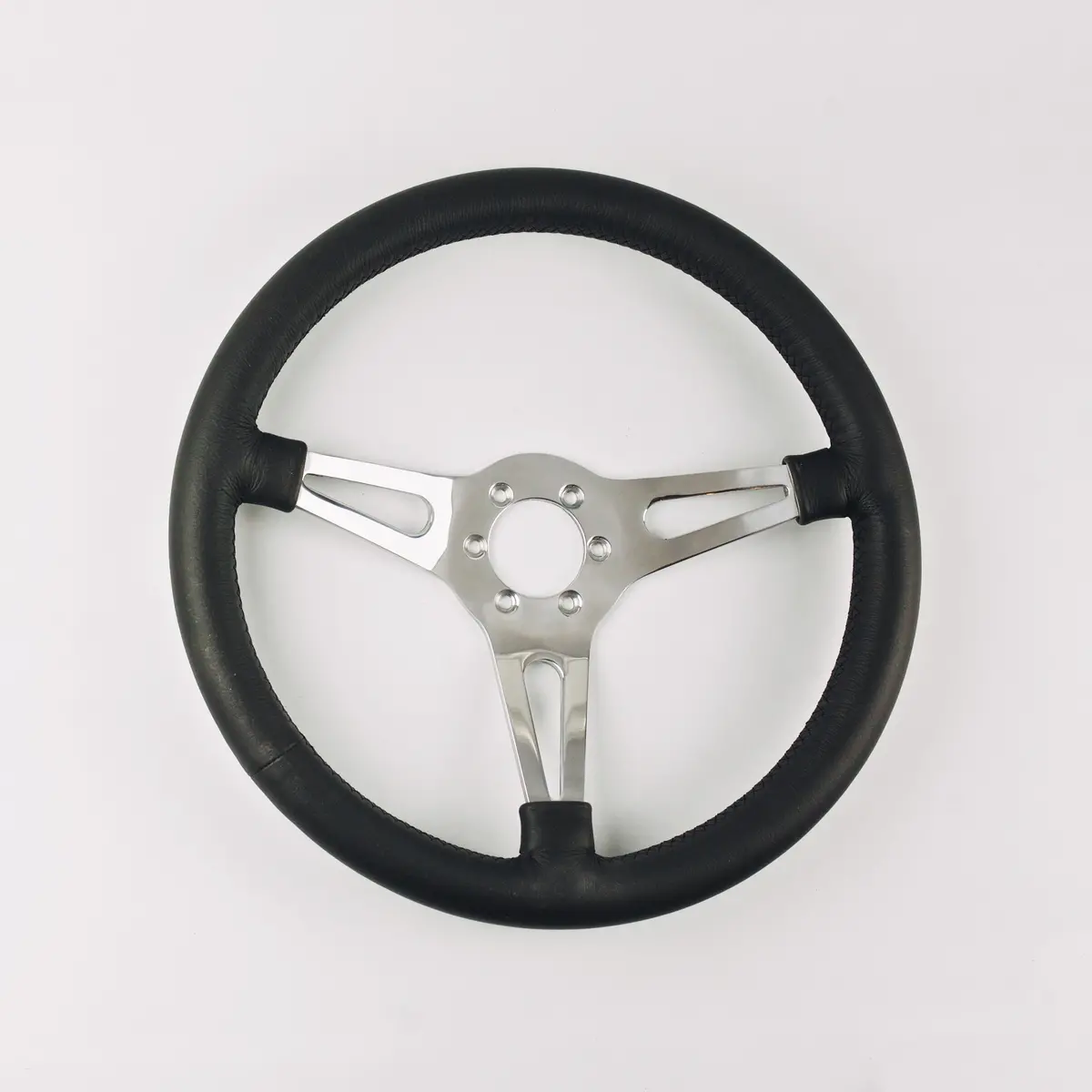 Dished Cobra Leather -6 Bolt- Polished Steering Wheel 1