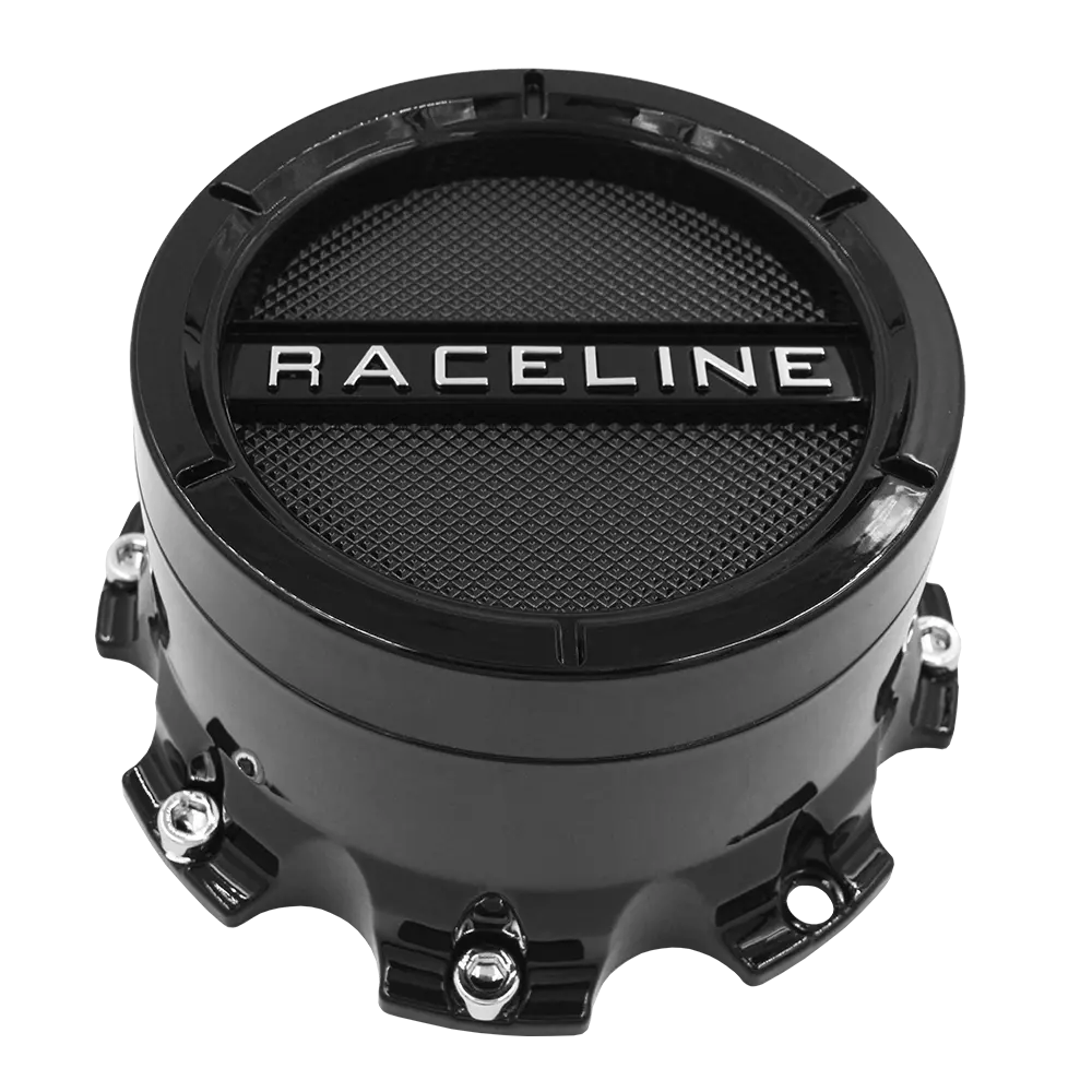 Raceline Wheel Gloss Black 8X6.5/8X170 Tall Cap 8 Lug Bolt On 1