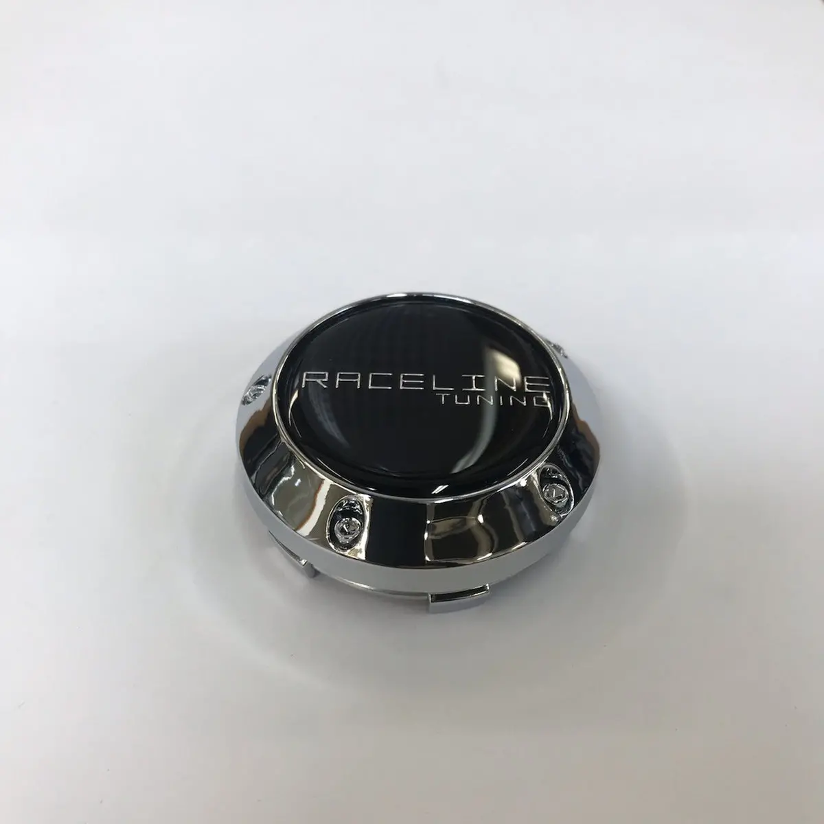 Raceline Evo Chrome Snap In Cap W/ Black Decal 1