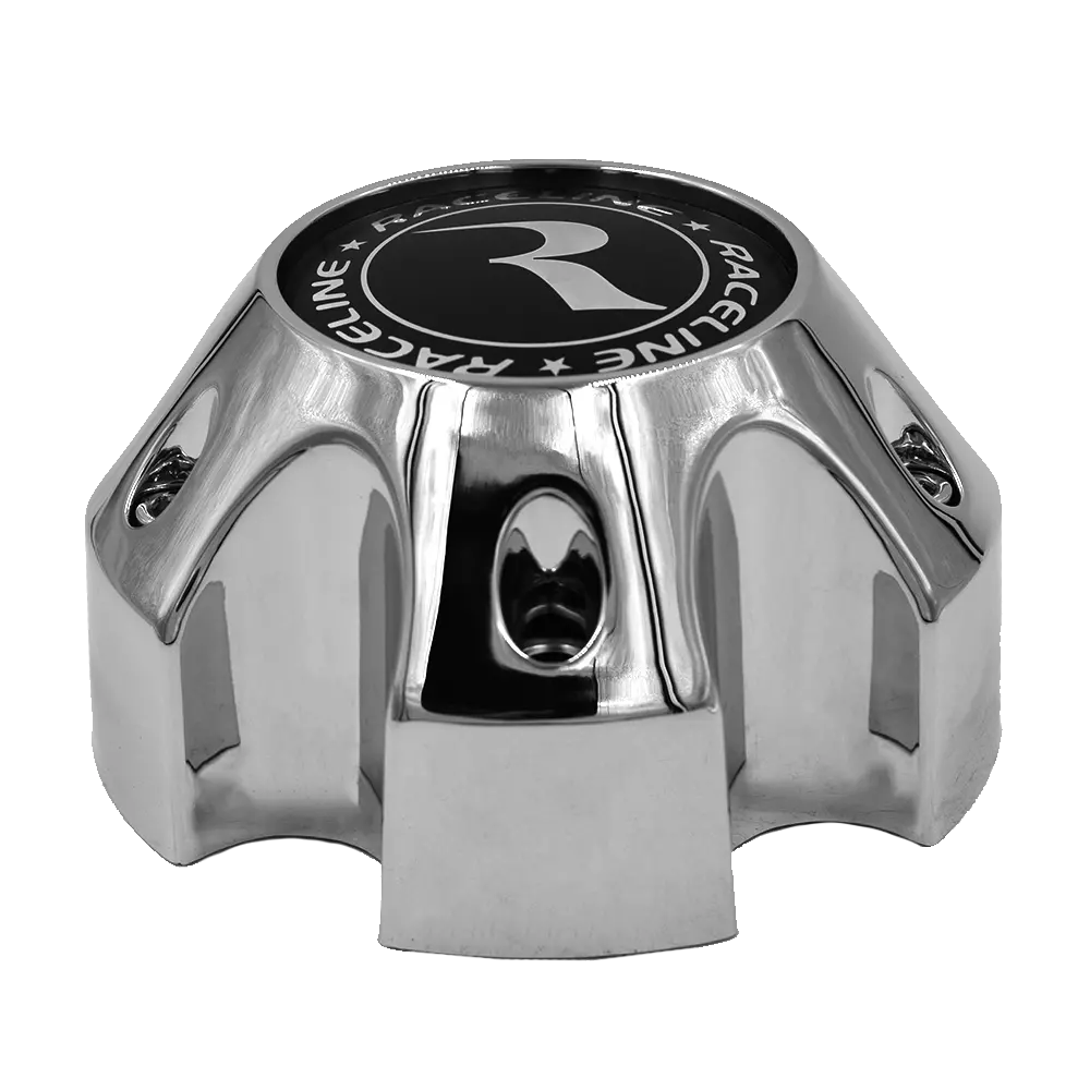 Raceline 982 Raptor Cap Chrome W/Black Logo 5X4.5 1