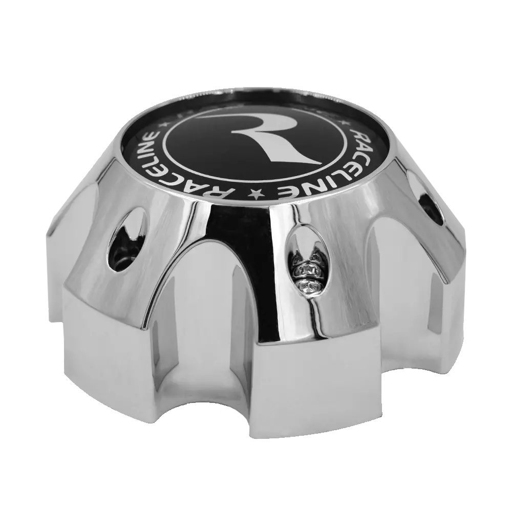 Raceline 982 Raptor Cap Chrome W/Black Logo 6X135 1