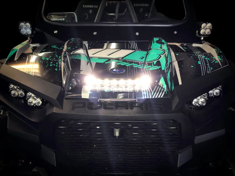 Polaris S8 10 Inch Hood Mount Light Bar Kit - Polaris 2016-18 Rzr Xp Turbo 2