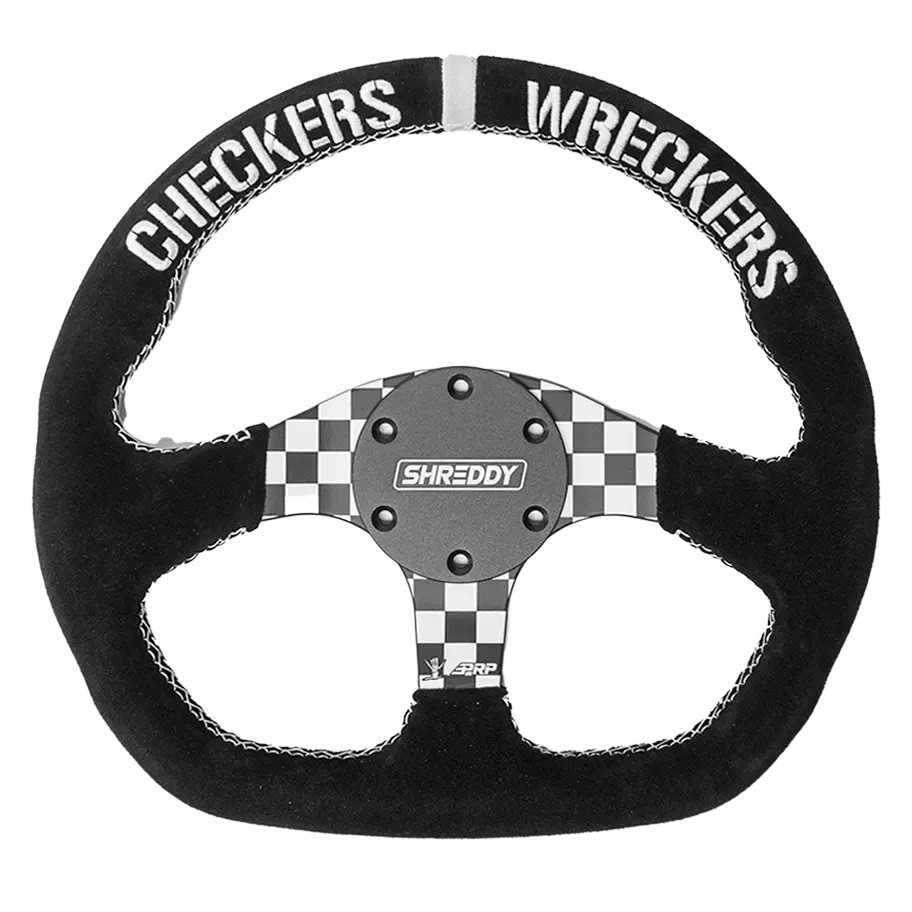 Prp X Shreddy Checkered Steering Wheel, D-Shaped 1