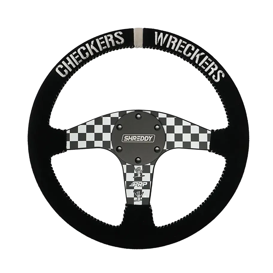 Prp X Shreddy Checkered Steering Wheel, Flat 1