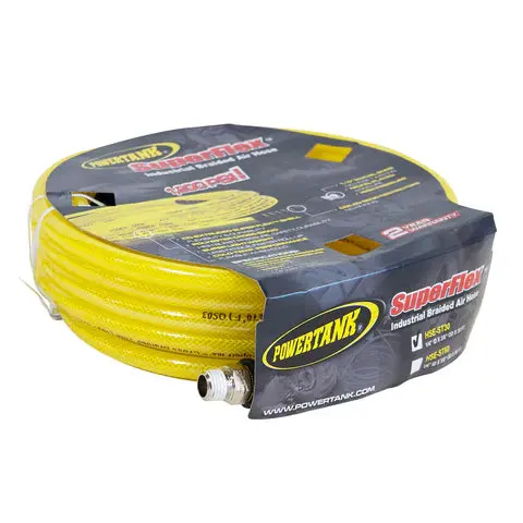 Air Hose 30 Ft. Straight 1/4" Npt Male Thread Superflex High Pressure Yellow Power Tank 1