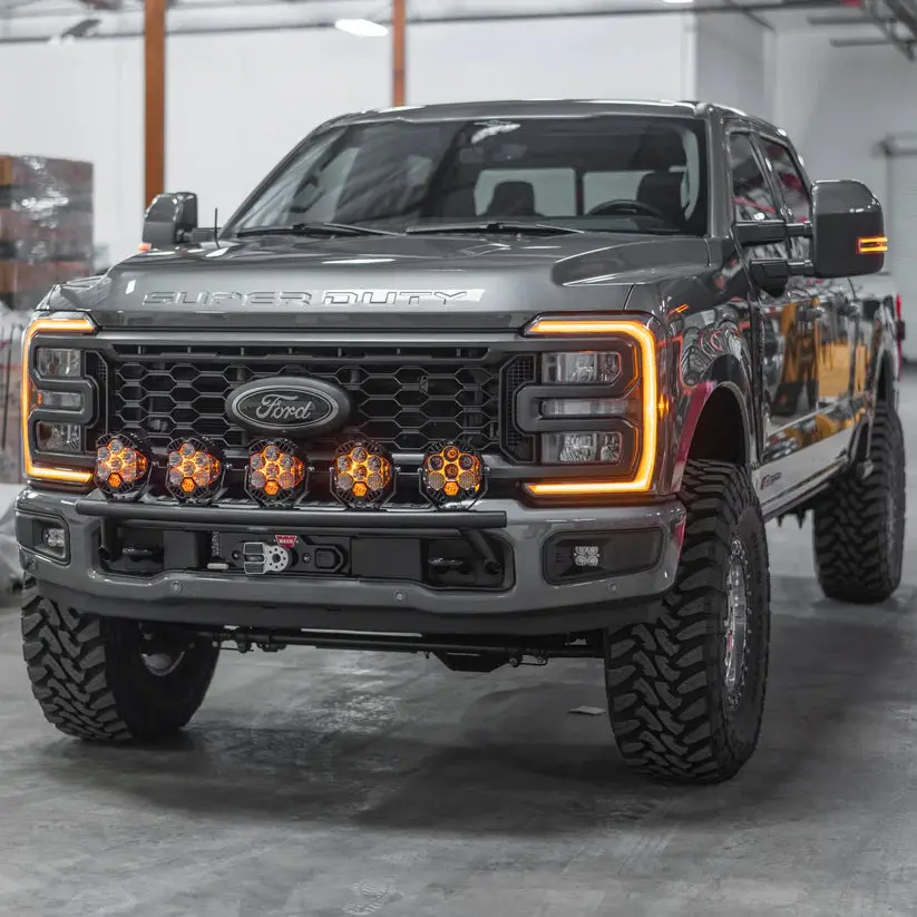 2017-2024 Ford Super Duty Light Mount "The Classic" Trophy Truck Style For 5 Round Lights 1