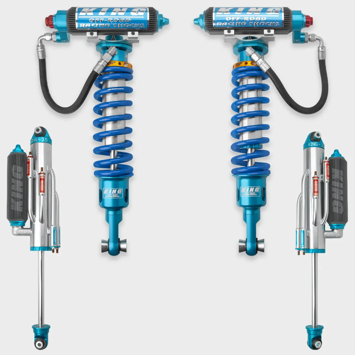 '21-23 Ram Trx King 3.0 Rr Front Coilovers & 3.5 4-Tube Bp Rear Shocks 1