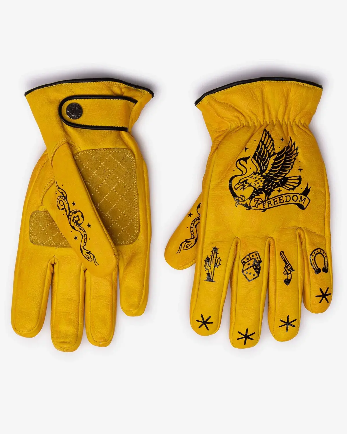 Macleod Outlaw Leather Gloves - Yellow 1