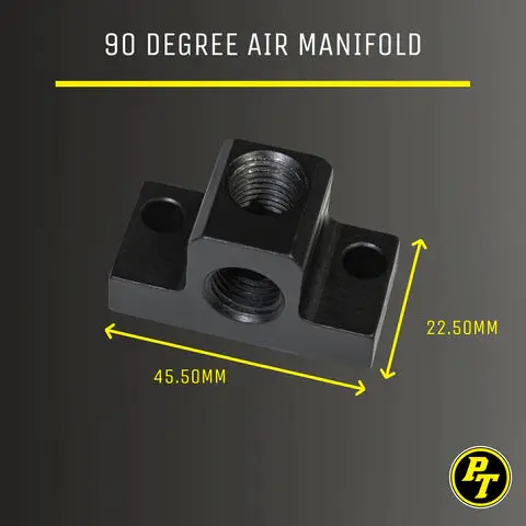 90 Degree Air Manifold With Mounting Holes - 1/4 Fnpt Female Threads 2