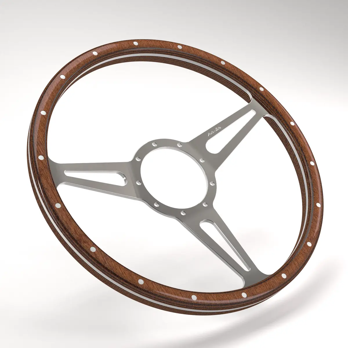 Dished Mk3 Wood Rim - Thick Grip Steering Wheel 33
